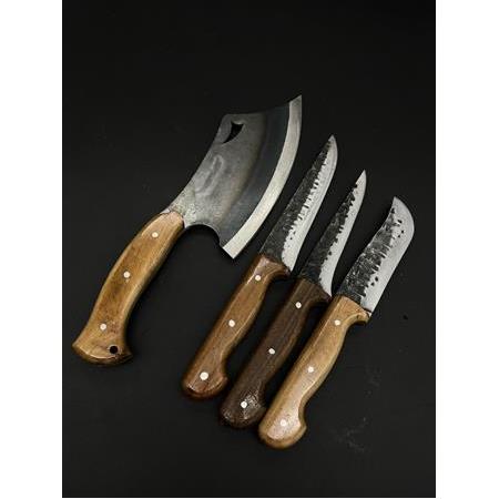 El Yapımı 4lü Bıçak Seti Yerli Üretim Dövme Çelik Premium Set